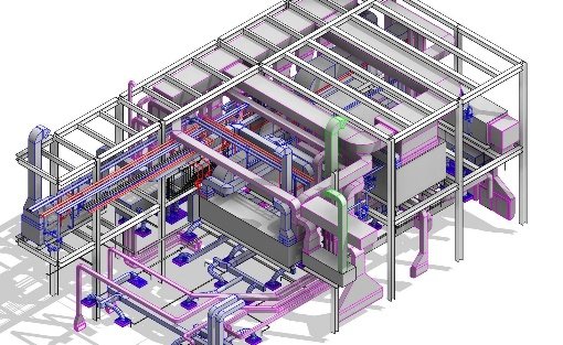 Real BIM coordination model, structural and MEP